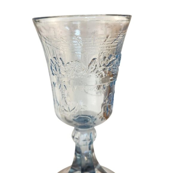 Blue TIARA INDIANA GLASS Last Supper Communion Religious Chalice Wine Goblet Exc - Picture 7 of 12
